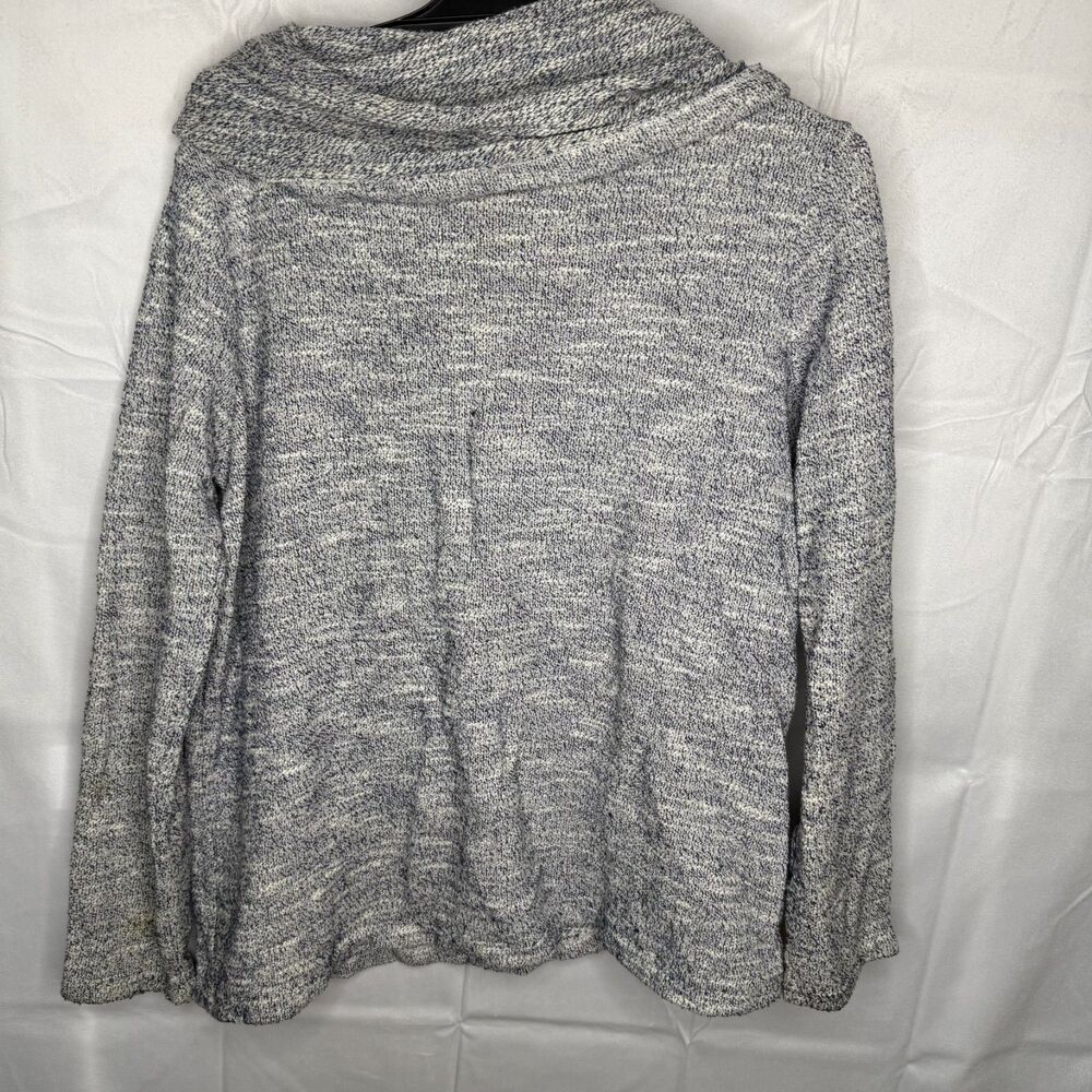 Heather Gray Cowl Neck Knit Pullover Sweater L